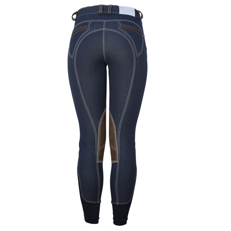 Horseware Denim Knee Patch Breeches - Denim Blue-2